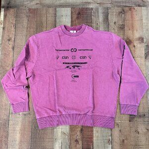 Collusion unisex sweatshirt pink acid wash men's 2xl